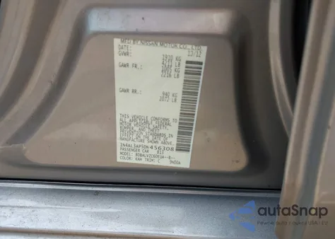 2013 Nissan Altima 2.5 Sl from USA, damaged, VIN 1N4AL3AP5DN456308